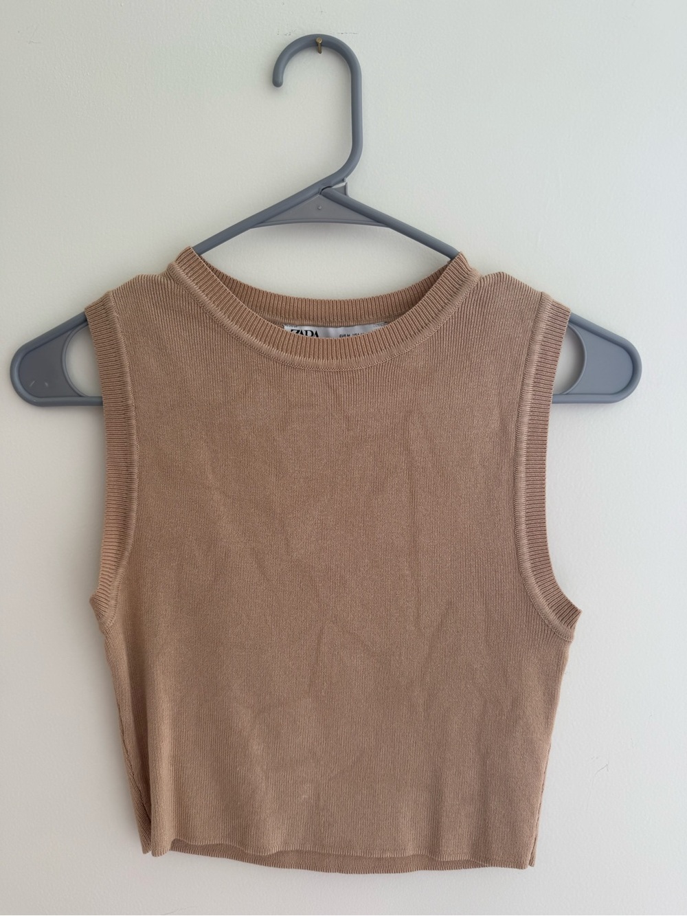 Zara Sleeveless Knit Tank Top - Tan